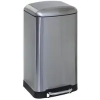 5 Five Simply Smart Poubelle à pédale Ariane, Poubelle, acier inoxydable, plastique, noir, 30 L, 133684