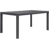 vidaXL Table de jardin marron 150x90x72 cm plastique aspect rotin