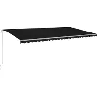 vidaXL Store banne rétractable avec LED 600x300 cm Anthracite