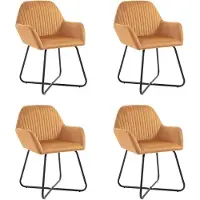 vidaXL Chaises de salle à manger 4 pcs. Crème velours