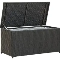 vidaXL Coffre de jardin Poly rotin 100x50x50 cm noir