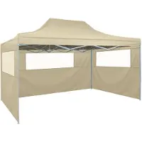 vidaXL Tente pliante avec 3 éléments latéraux 3x4,5 m Crème
