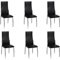 vidaXL Chaises de salle à manger 6 pcs. noir similicuir