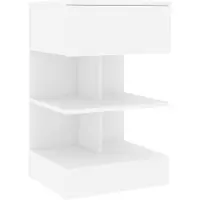 vidaXL Table de chevet Blanc 40x35x65 cm Bois d’ingénierie