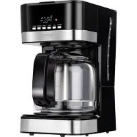 MPM MKW-05 Cafetière filtre, goutte à goutte, programmable, 15 tasses, 1,8 L noir/argenté