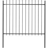 vidaXL Gartenzaun mit Spears Top 1.8 m Stahlschwarz