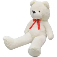 vidaXL Ours en peluche doux XXL blanc 160 cm