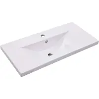 vidaXL Lavabo encastré 81 x 39,5 x 18,5 cm Céramique Blanc