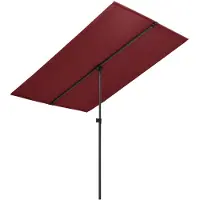 vidaXL Parasol avec mât en aluminium 2x1,5 m rouge bordeaux