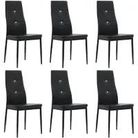 vidaXL Chaises de salle à manger 6 pcs. noir similicuir