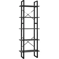 vidaXL Bibliothèque à 5 niveaux Gris 60x30x175 cm Bois de pin