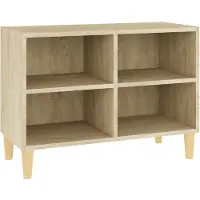 vidaXL Armoire TV avec pieds en bois massif Chêne Sonoma 69,5x30x50 cm