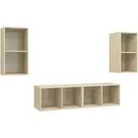 vidaXL Armoires murales TV 4 pcs. chêne Sonoma bois composite