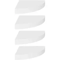 vidaXL Étagères d'angle flottantes 4 pcs blanc 25x25x3,8 cm MDF