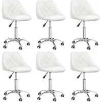 vidaXL Chaises de salle à manger 6 pcs. Pivotant Blanc Similicuir