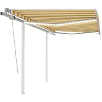 vidaXL Store manuel rétractable avec LED 3x2,5 m jaune et blanc