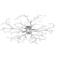 vidaXL Plafonnier avec feuilles en verre acrylique pour 5 ampoules E14 blanc