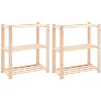 vidaXL Étagères de rangement à 3 niveaux 2 pcs 80x38x90 cm Pin 150 kg