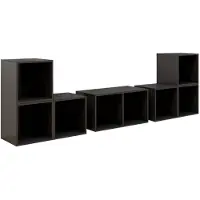 vidaXL Ensemble de 6 meubles TV gris brillant en bois composite