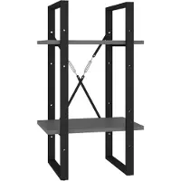 vidaXL Bibliothèque à 2 niveaux gris 40x30x70 cm bois d'ingénierie