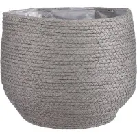 Mica Decorations Jorck Panier pour plantes - H24 x Ø26 cm - Papier - Gris