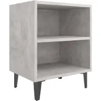 vidaXL Table de chevet avec pieds en métal gris béton 40x30x50 cm