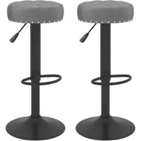 vidaXL Tabouret de bar 2 pcs. Velours gris foncé