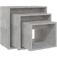 vidaXL Tables gigognes 3 pcs Gris béton Aggloméré