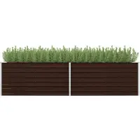 vidaXL Lit surélevé de jardin Marron 320x80x77 cm Acier galvanisé