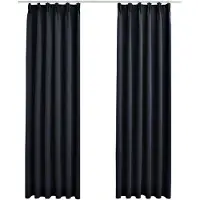vidaXL Rideaux occultants avec crochets 2 pcs Anthracite 140x225 cm