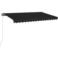 Prolenta Premium Auvent Manuel Rétractable Avec Led 400x350 Cm Anthracite