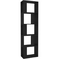 vidaXL Bibliothèque/Séparateur de pièce Noir Bois d’ingénierie