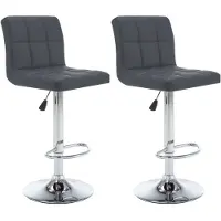 vidaXL Tabouret de bar 2 pcs. Simili cuir gris