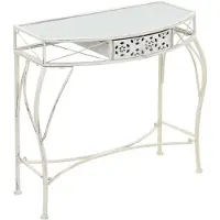 vidaXL Table d'appoint Style français Métal 82 x 39 x 76 cm Blanc