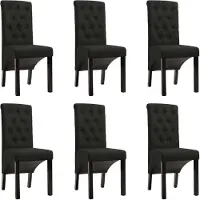 vidaXL Chaise de salle à manger 6 pcs. tissu noir