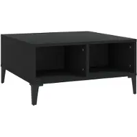 vidaXL Table basse noire 60x60x30 cm Bois composite