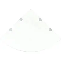 vidaXL Étagère de coin et supports chromés Verre transparent 45x45 cm