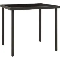 vidaXL Table de jardin à manger anthracite 80x80x72 cm verre et acier