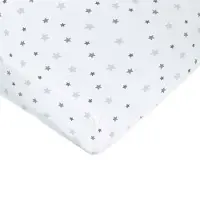 Cstore Drap Housse Imprime - 70 X 140 Cm - Blanc Imp Etoiles
