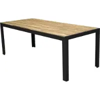 Ebuy24 Bois Table de salle à manger, noir, naturel.