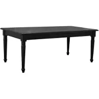 Ebuy24 Amaretta Table de salle à manger 100x180/280, 2 extensions inclues, noir, vintage.