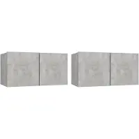 vidaXL Meubles TV suspendus 2 pcs. Gris béton 60x30x30 cm