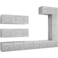 vidaXL Ensemble d'armoires TV 7 pièces gris béton Bois composite