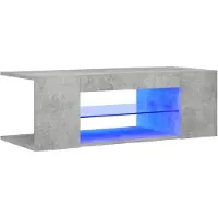 vidaXL Armoire TV avec lampes LED gris béton 90x39x30 cm