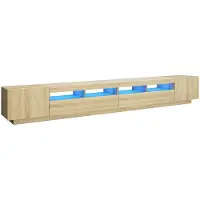 vidaXL Armoire TV avec lampes LED Chêne Sonoma 300x35x40 cm