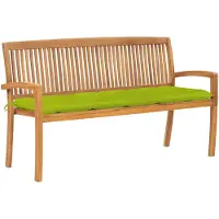 vidaXL Banc de jardin empilable avec support 159 cm bois massif teck