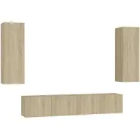 vidaXL Ensemble de 4 meubles TV en bois composite chêne Sonoma