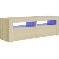 vidaXL Armoire TV avec lampes LED Chêne Sonoma 120x35x40 cm