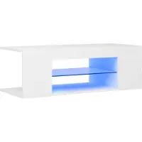 vidaXL Armoire TV avec lampes LED blanc 90x39x30 cm