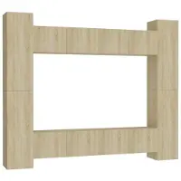 vidaXL Ensemble d'armoires TV 8 pièces en bois composite chêne Sonoma